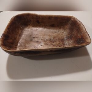 Vintage Dough Bowl Antique Wood Kneading Trough Planter Bowl Dough Plate .